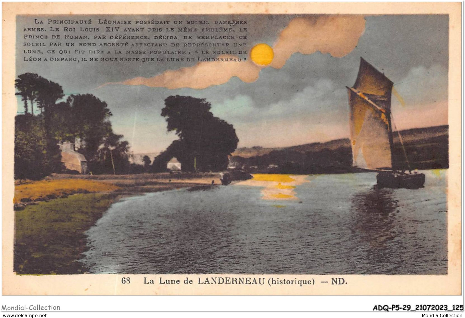 ADQP5-29-0455 - La Lune De LANDERNEAU - La Principauté Léonaise Possédait Un Soleil Dans Ses Armes - Landerneau