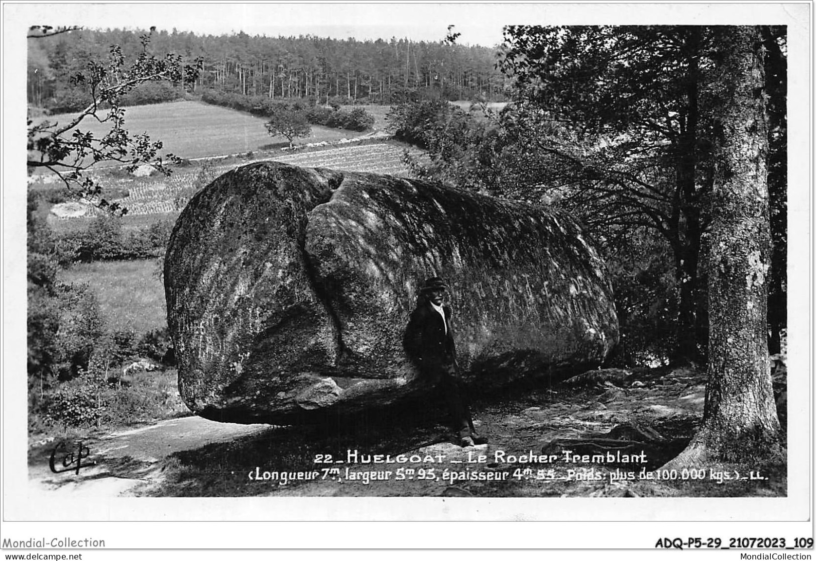 ADQP5-29-0447 - HUELGOAT - Le Rocher Tremblant - Châteaulin