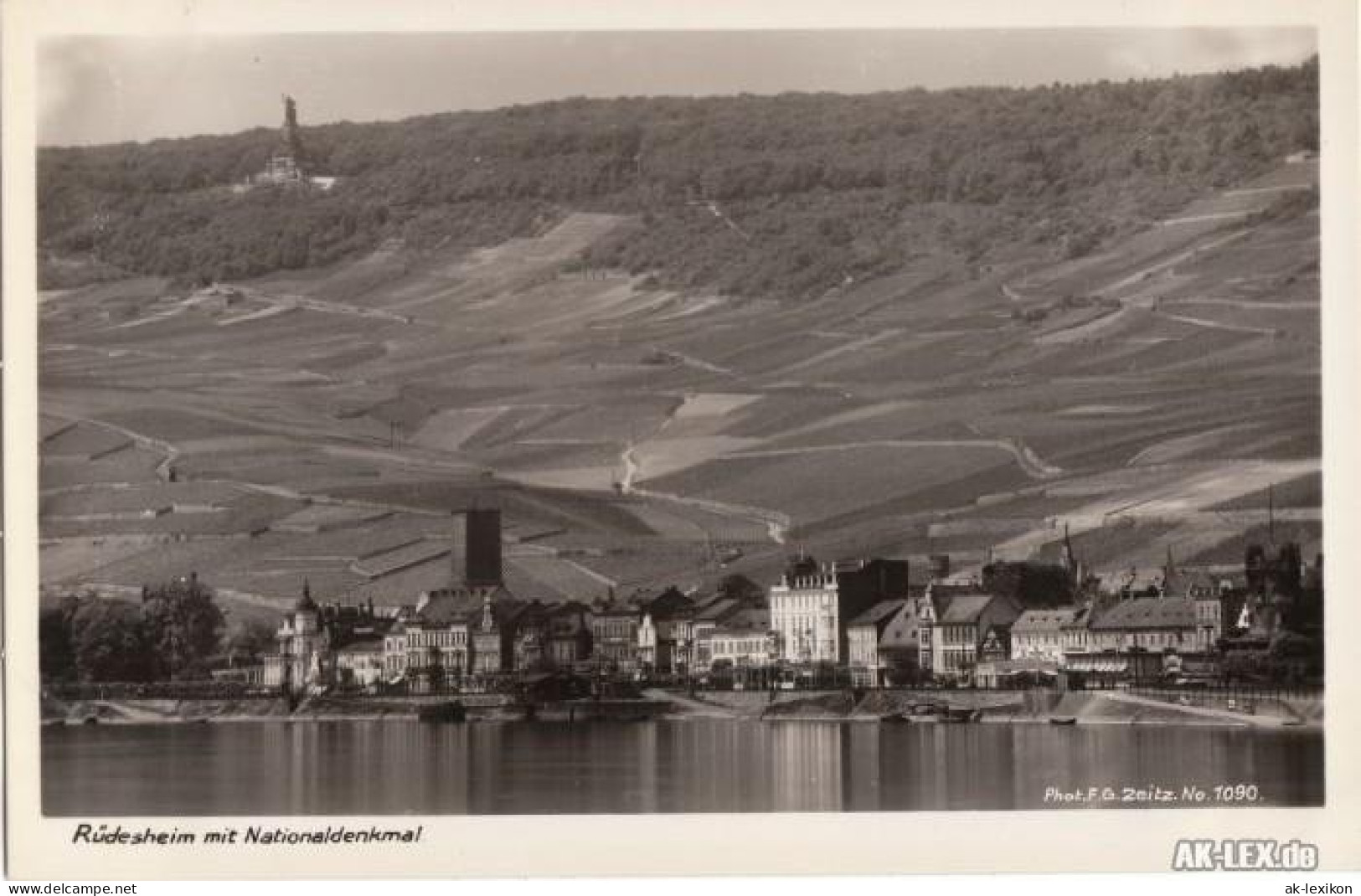 Rüdesheim (Rhein) Panorama Mit Nationaldenkmal - Foto AK Ca 1936 1936 - Ruedesheim A. Rh.