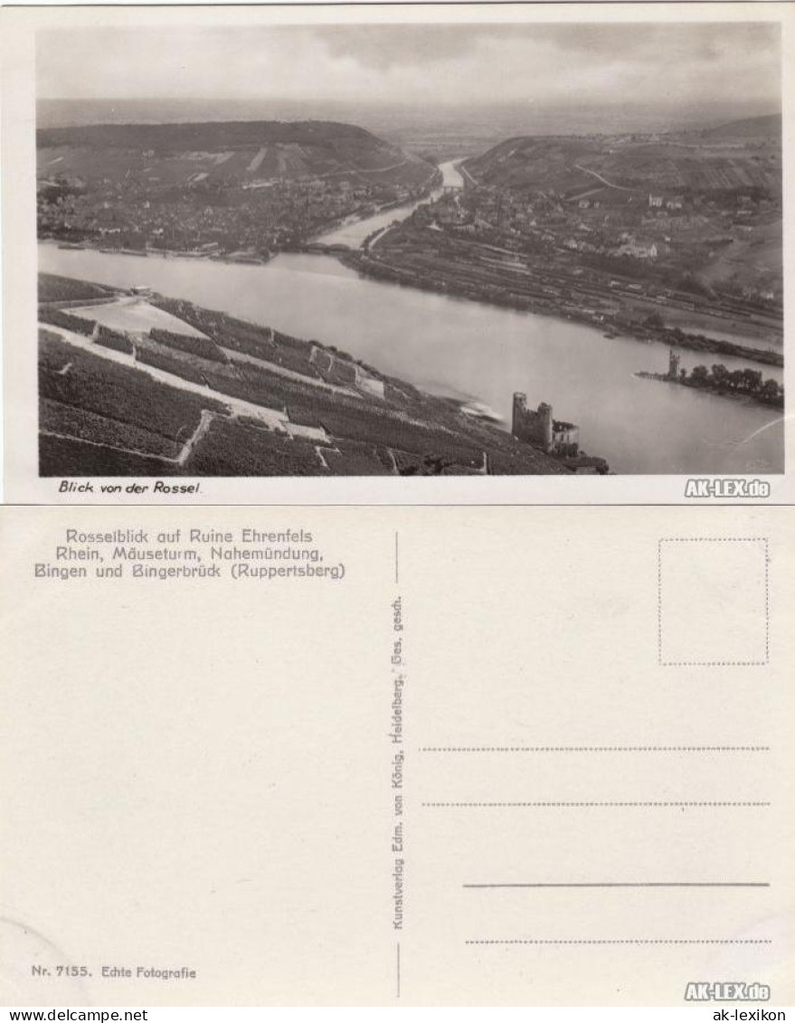 Bingen Am Rhein Panorama - Blick Von Der Rossel - Foto AK Ca 1936 1936 - Bingen