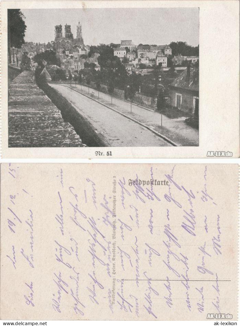 CPA Laon Feldpost Panorama Straße 1915 - Laon