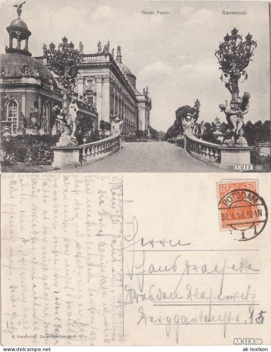 Ansichtskarte Potsdam Sanssouci: Neues Paplais 1918 - Potsdam