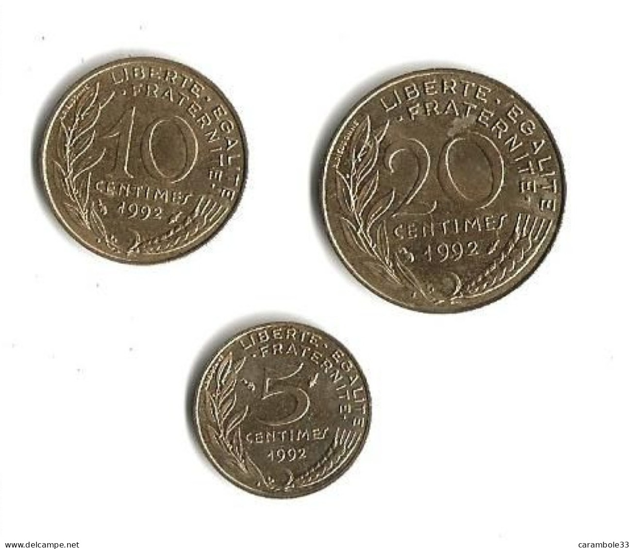 Monnaies  5 Cent ,10 Cent , 20 Cent 1992 Bon état (1733) - Andere & Zonder Classificatie