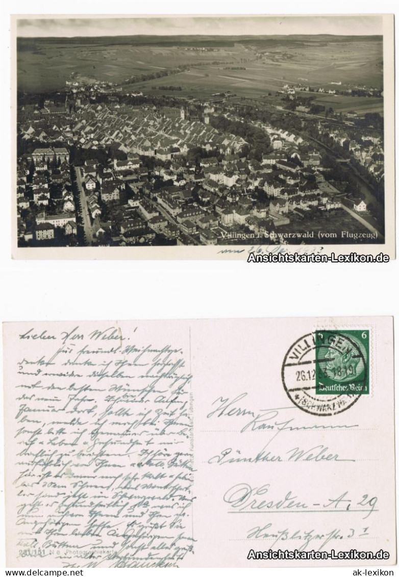 Ansichtskarte Villingen-Schwenningen Luftbild 1933  - Villingen - Schwenningen