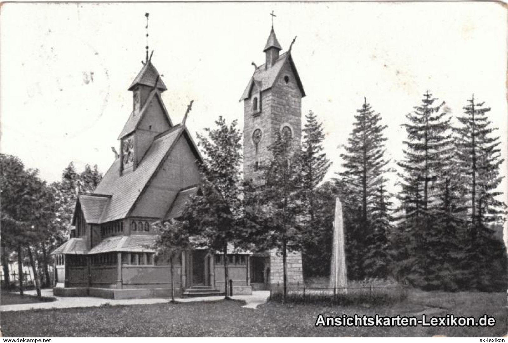 Postcard Brückenberg-Krummhübel Karpacz Górny Karpacz Kirche Wang 1930 - Schlesien
