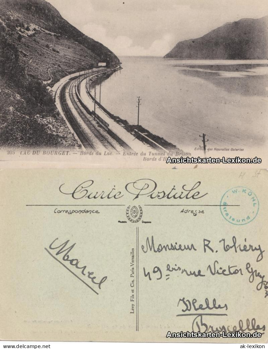 CPA Aix-les-Bains Lac Du Bourget Mit Bahnstrecke Und Tunnel 1918  - Autres & Non Classés