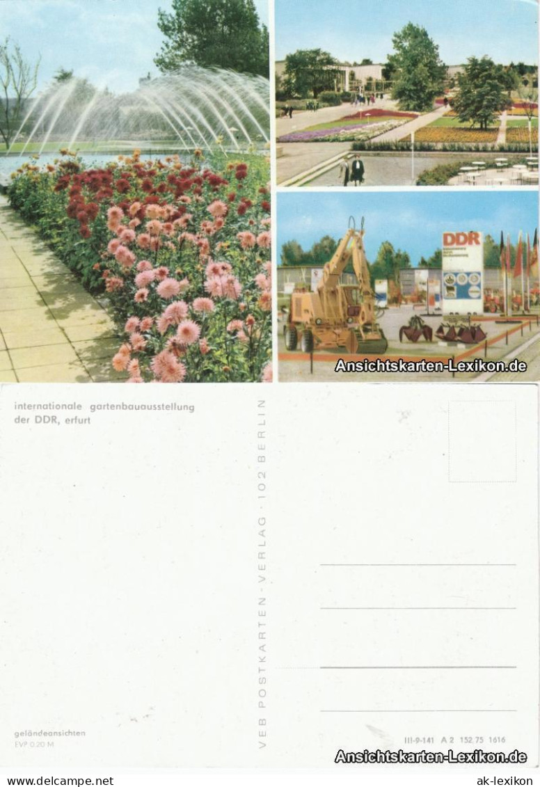 Ansichtskarte Erfurt Internationale Gartenausstellung 1975  - Erfurt