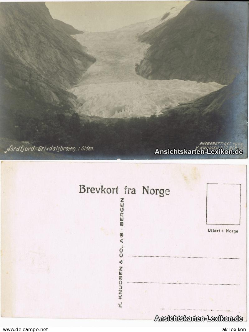 Postcard Olden-Stryn Nordfjord Brixdalsbroeen - Gletscher 1909  - Norway