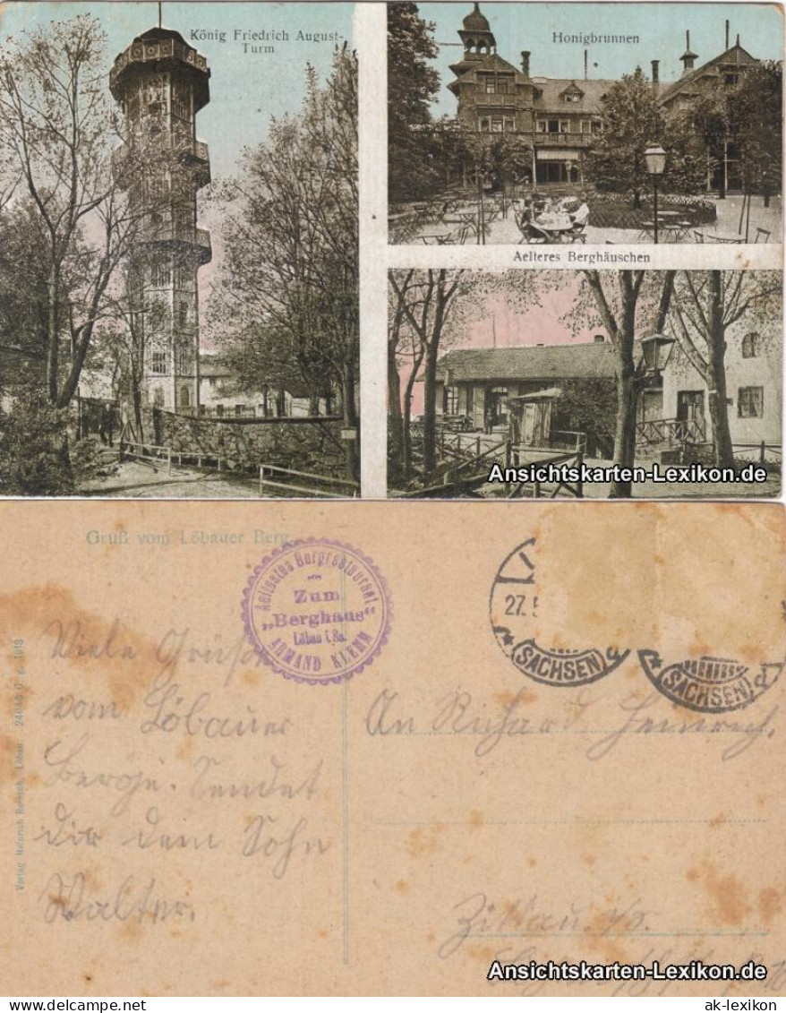 Löbau König-Friedrich-Turm, Honigsbrunnen Und Aelteres Berghäuschen 1918 - Loebau