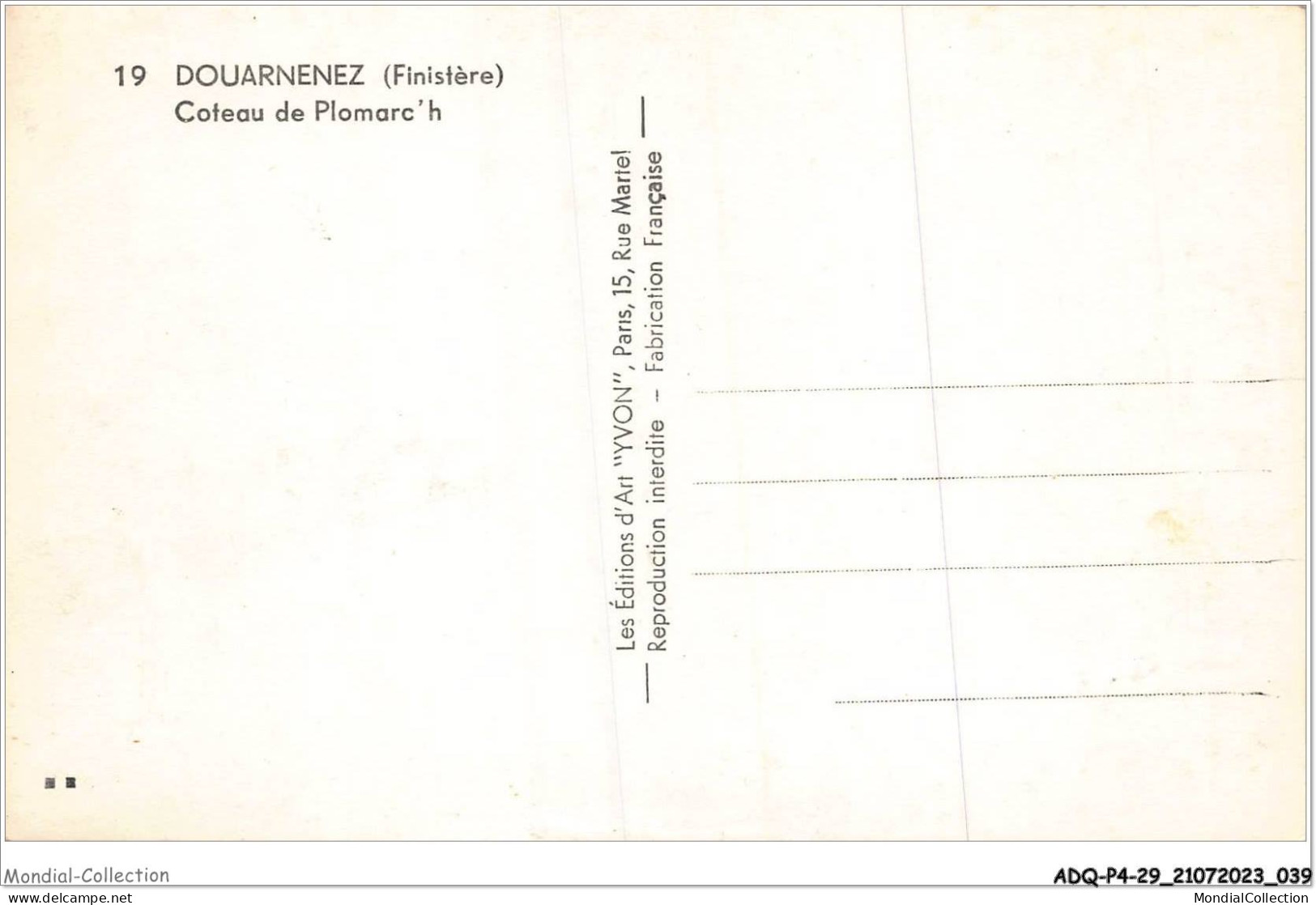 ADQP4-29-0305 - DOUARNENEZ - Coteau De Plomarc'h - Douarnenez