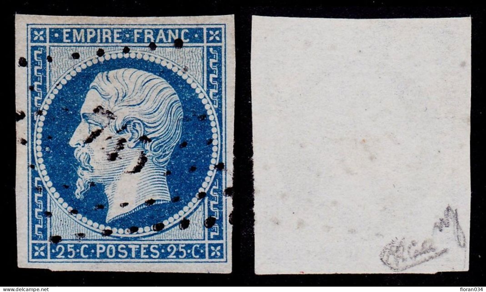 France N° 15 Obl Pc 745 - Signé Calves - TB Qualité - Cote 290 Euros - 1853-1860 Napoléon III