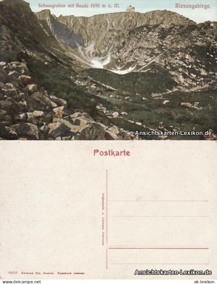 Postcard Schreiberhau Szklarska Poręba Schneegruben Mit Baude 1916  - Schlesien