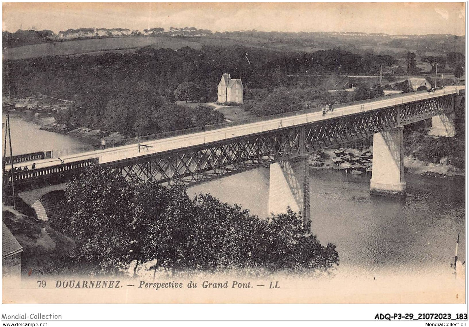 ADQP3-29-0279 - DOUARNENEZ - Perspective Du Grand Pont - Douarnenez