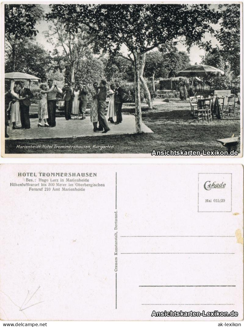 Ansichtskarte Marienheide Hotel Trommershausen - Kurgarten 1930  - Marienheide