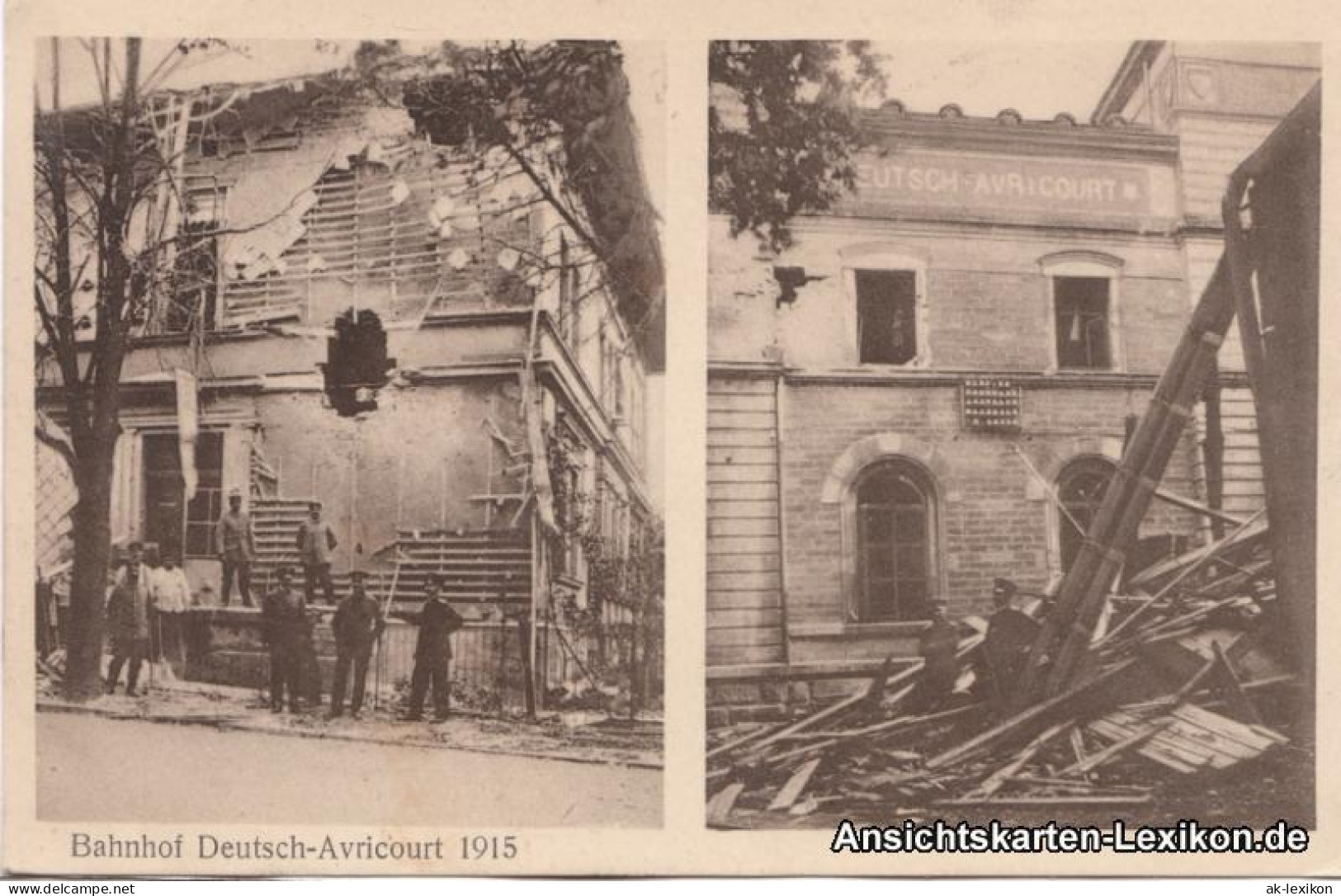 CPA Avricourt (Moselle) 2 Bild: Zerstörter Bahnhof 1916  - Other & Unclassified