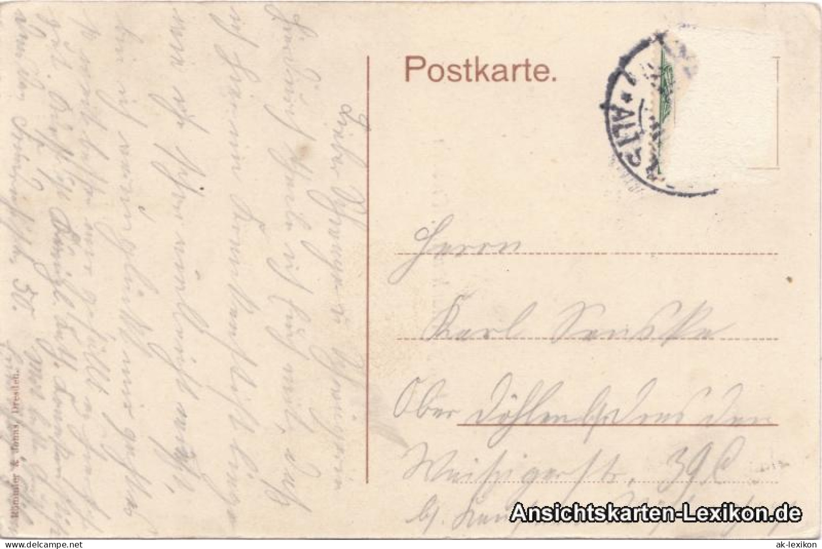 Ansichtskarte Johannstadt-Dresden Königl. Krankenstift 1914  - Dresden
