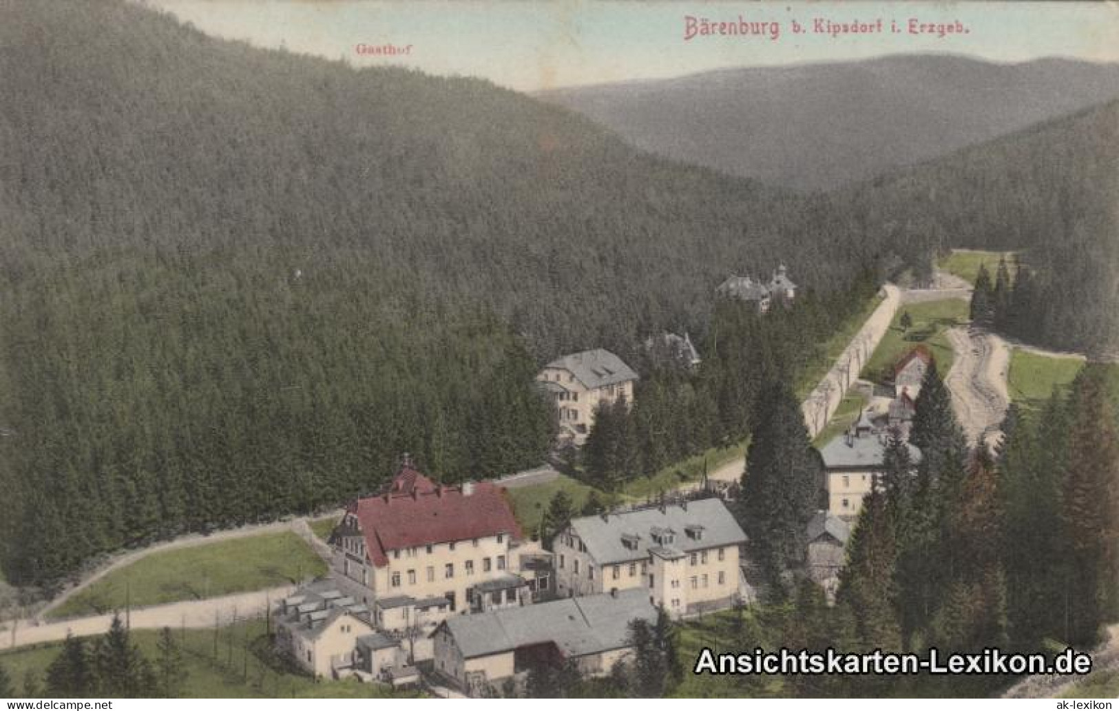 Ansichtskarte Kipsdorf-Altenberg (Erzgebirge) Straßenpartie 1906  - Kipsdorf