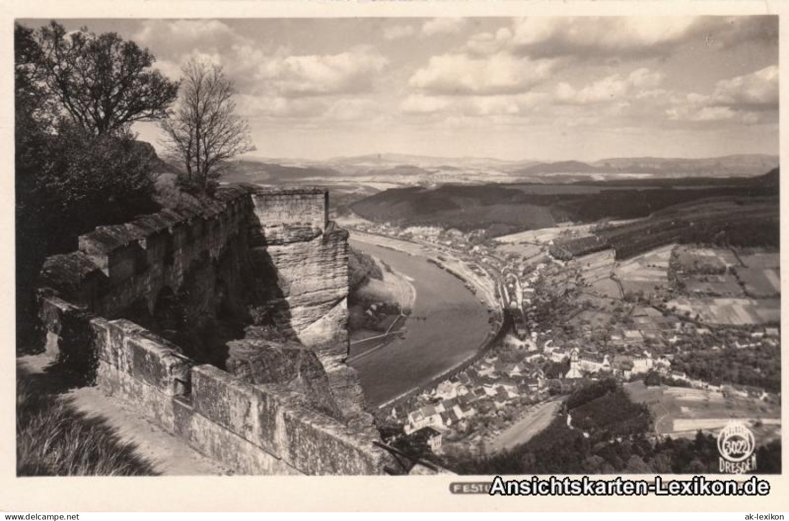 Königstein (Sächsische Schweiz) Blick Von Der Festung 1932 Walter Hahn:3022 - Königstein (Sächs. Schw.)