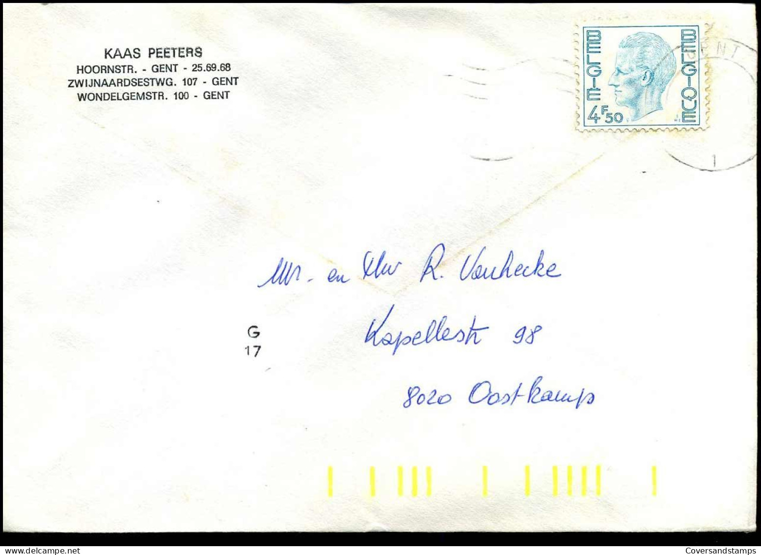 Cover Van Gent Naar Oostkamp - N° 1743 - Lettres & Documents