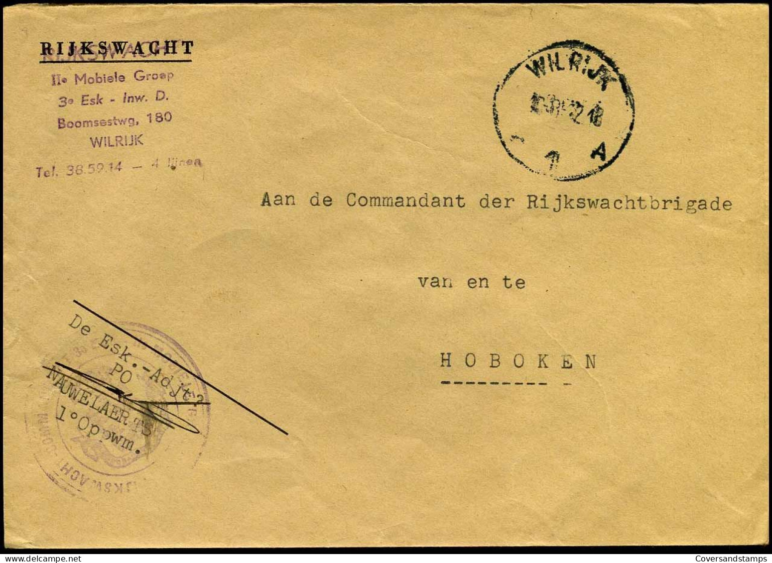 Cover Naar Hoboken - "Rijkswacht, Brigade Wilrijk" - Lettres & Documents