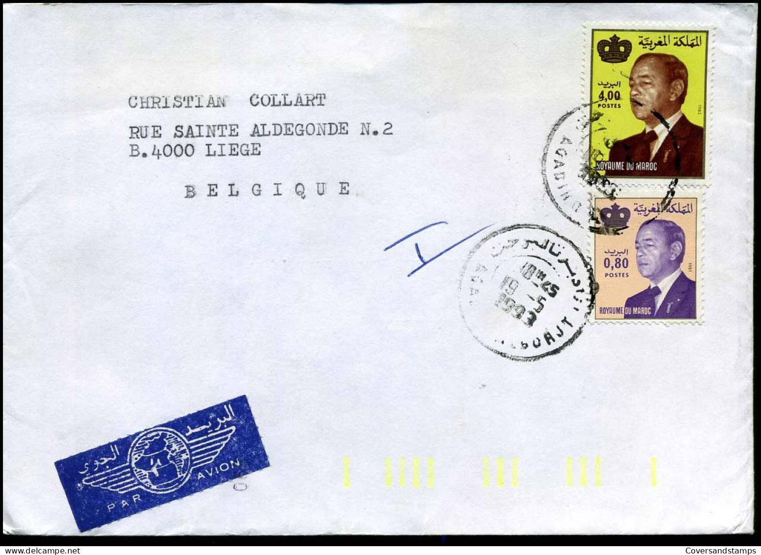 Cover To Liège, Belgium - Morocco (1956-...)