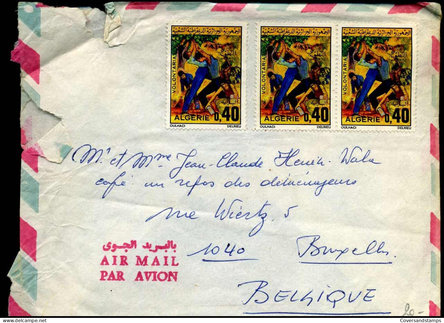 Cover To Brussels, Belgium - Algérie (1962-...)