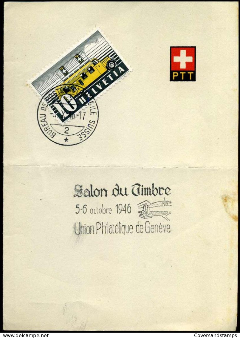 Cachet "Salon Du Timbre 1946, Union Philatélique De Genève" - Lettres & Documents