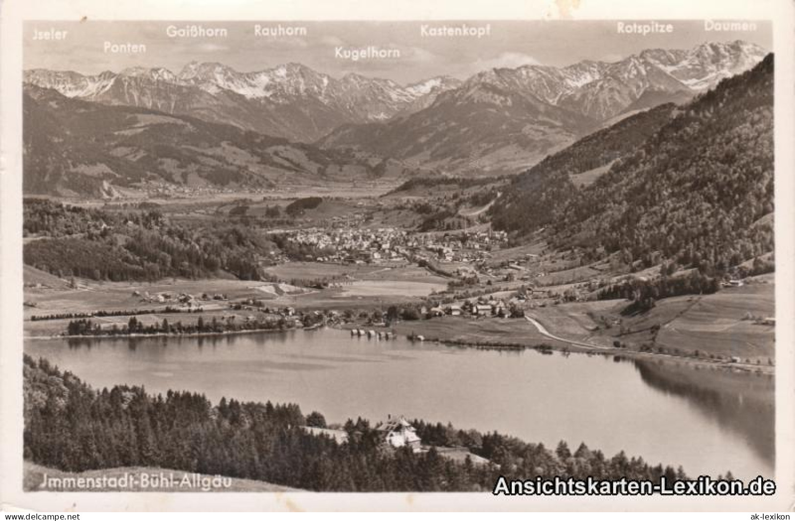 Ansichtskarte Immenstadt (Allgäu) Totalansicht Mit Gebirgszug 1954  - Immenstadt