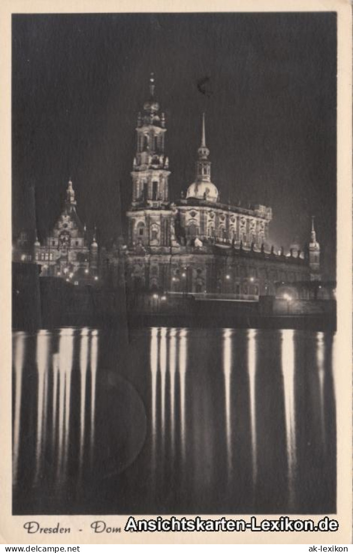 Ansichtskarte Dresden Kath. Kirche Bei Nacht 1956  - Dresden