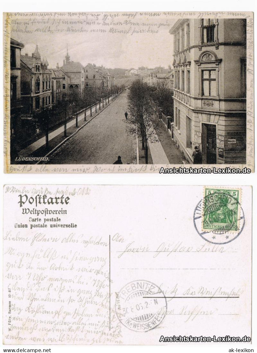 Ansichtskarte Lüdenscheid Straßenpartie Mit Eckgeschäft 1906  - Luedenscheid