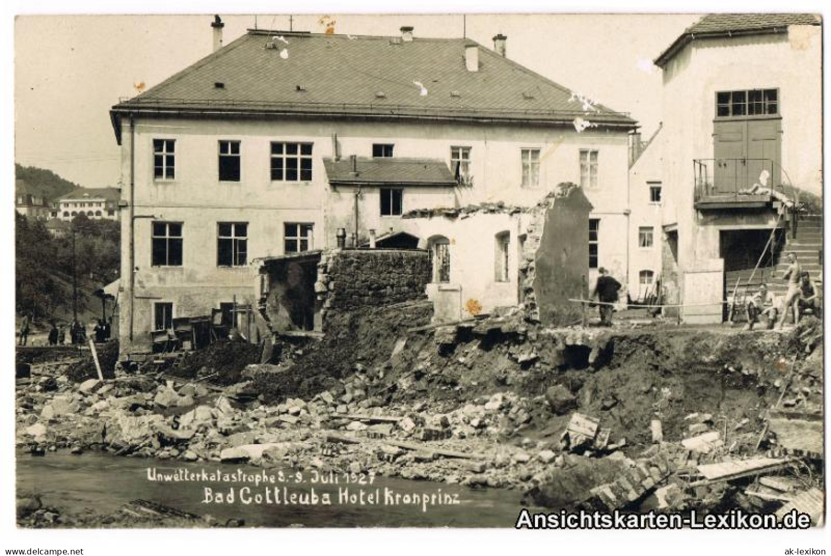 Bad Gottleuba-Berggießhübel Unwetterkatstrophe - Hotel Kronprinz 8-9. Juli 1927 - Bad Gottleuba-Berggiesshuebel