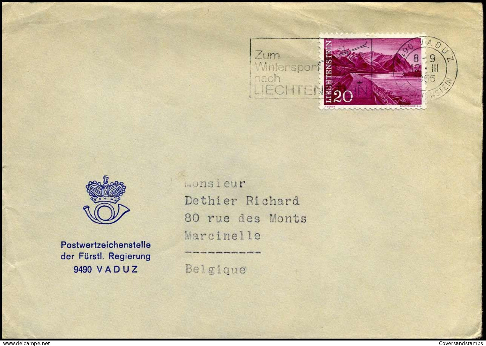 Cover To Marcinelle, Belgium - Lettres & Documents