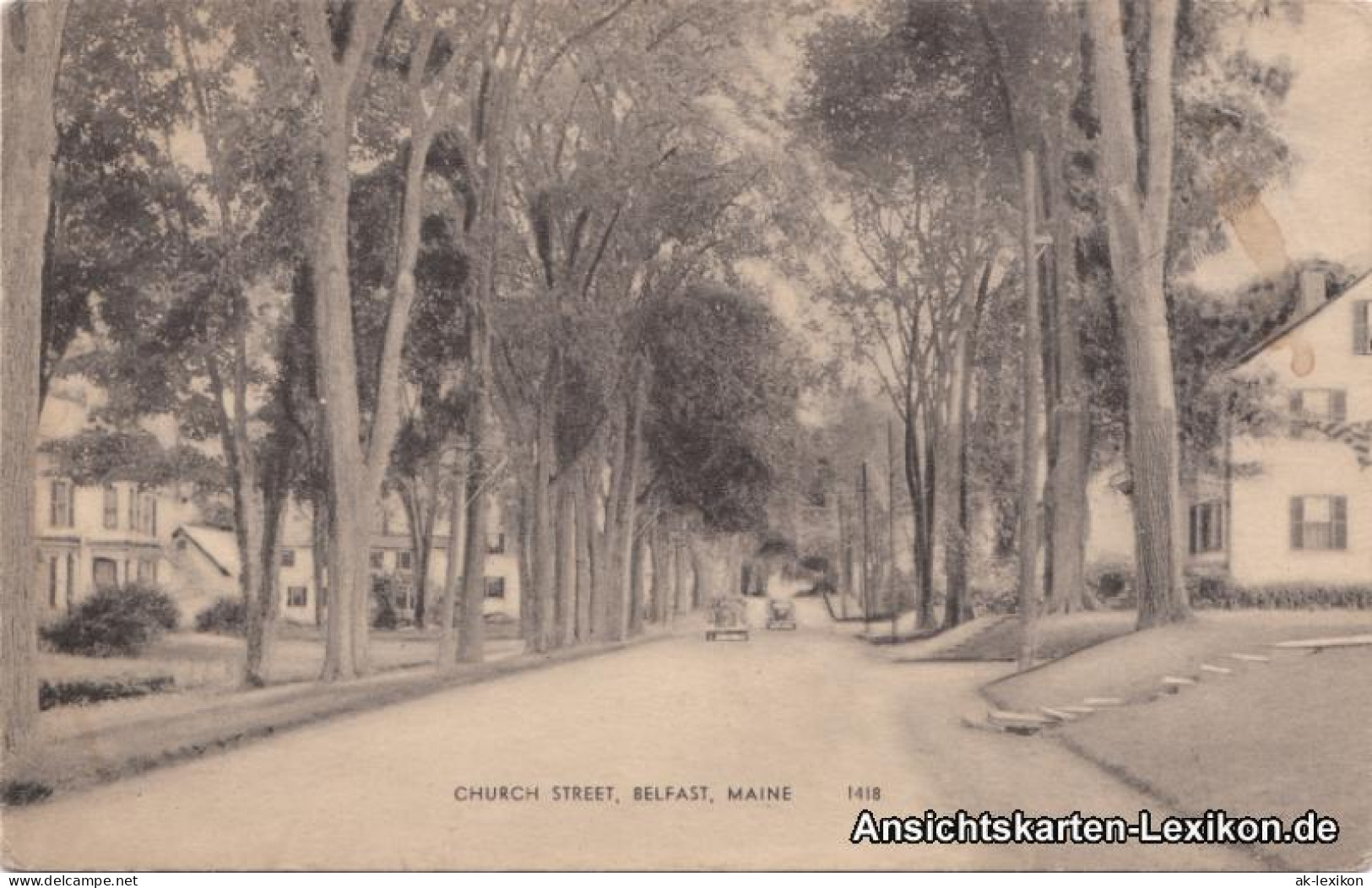 Postcard Belfast (Maine) Church Street 1920  - Autres & Non Classés