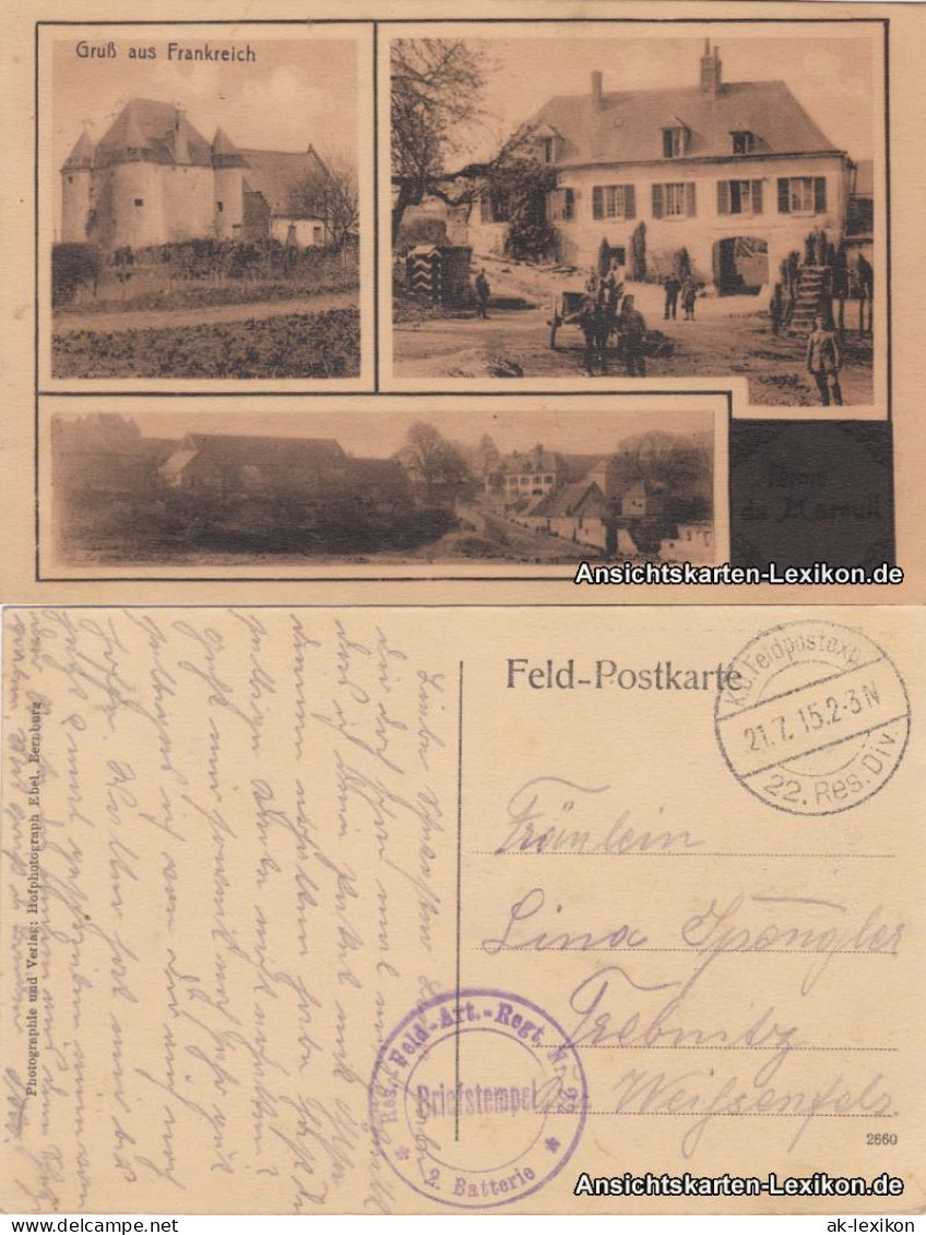 Ansichtskarte  Gruß Aus Frankreich - 3 Ansichten 1915  - A Identifier