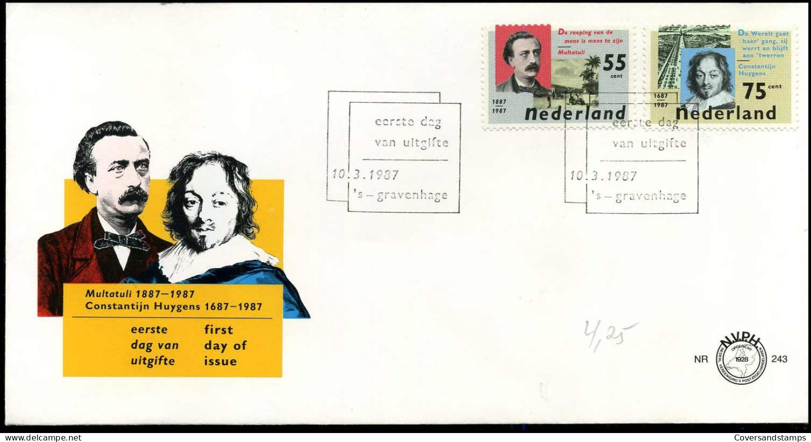 FDC -  Multatuli - Constantijn Huygens - FDC