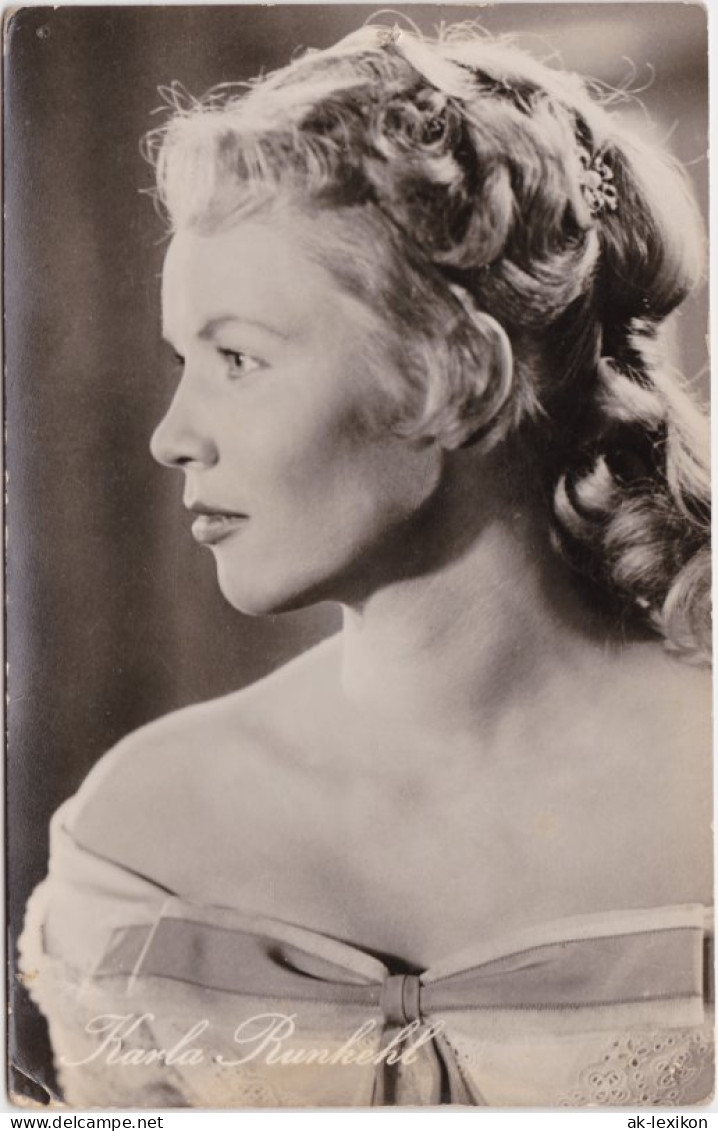 Ansichtskarte  Potrait Schauspielerin Karla Runkehl 1958 - Acteurs