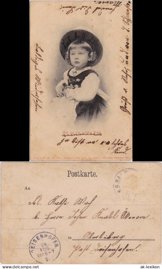 Ansichtskarte  Bin Aa R'a Schöns Kind. 1901 - Portraits