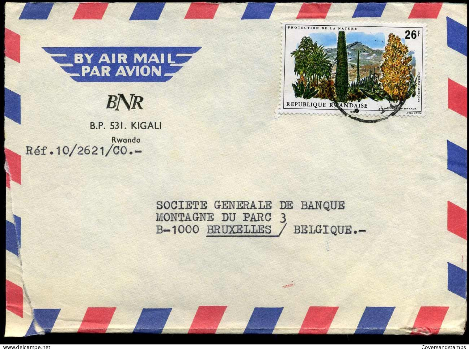 Cover To Brussels, Belgium - "BNR, Kigali" - Used Stamps