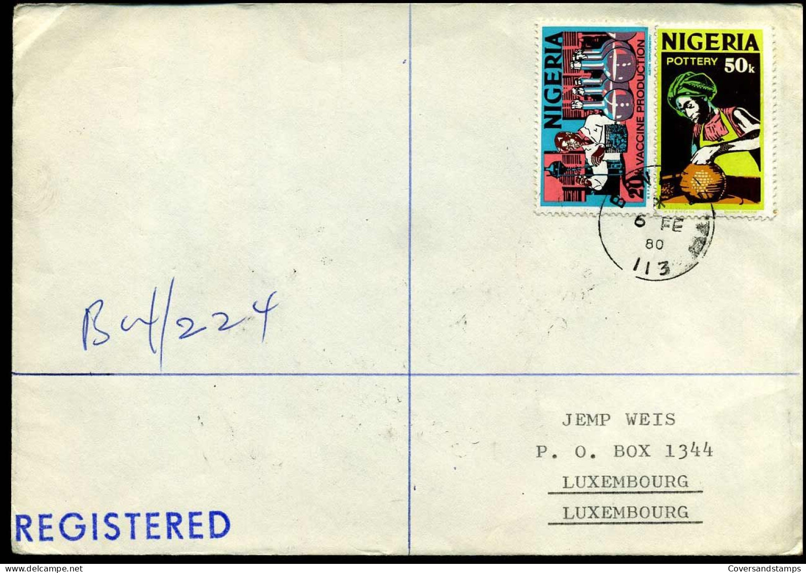 Registered Cover To Luxemburg - Nigeria (1961-...)