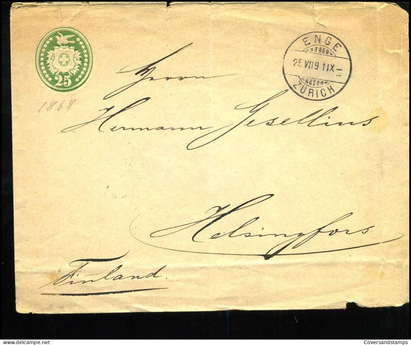 Cover To Helsingfors, Finland - Stamped Stationery