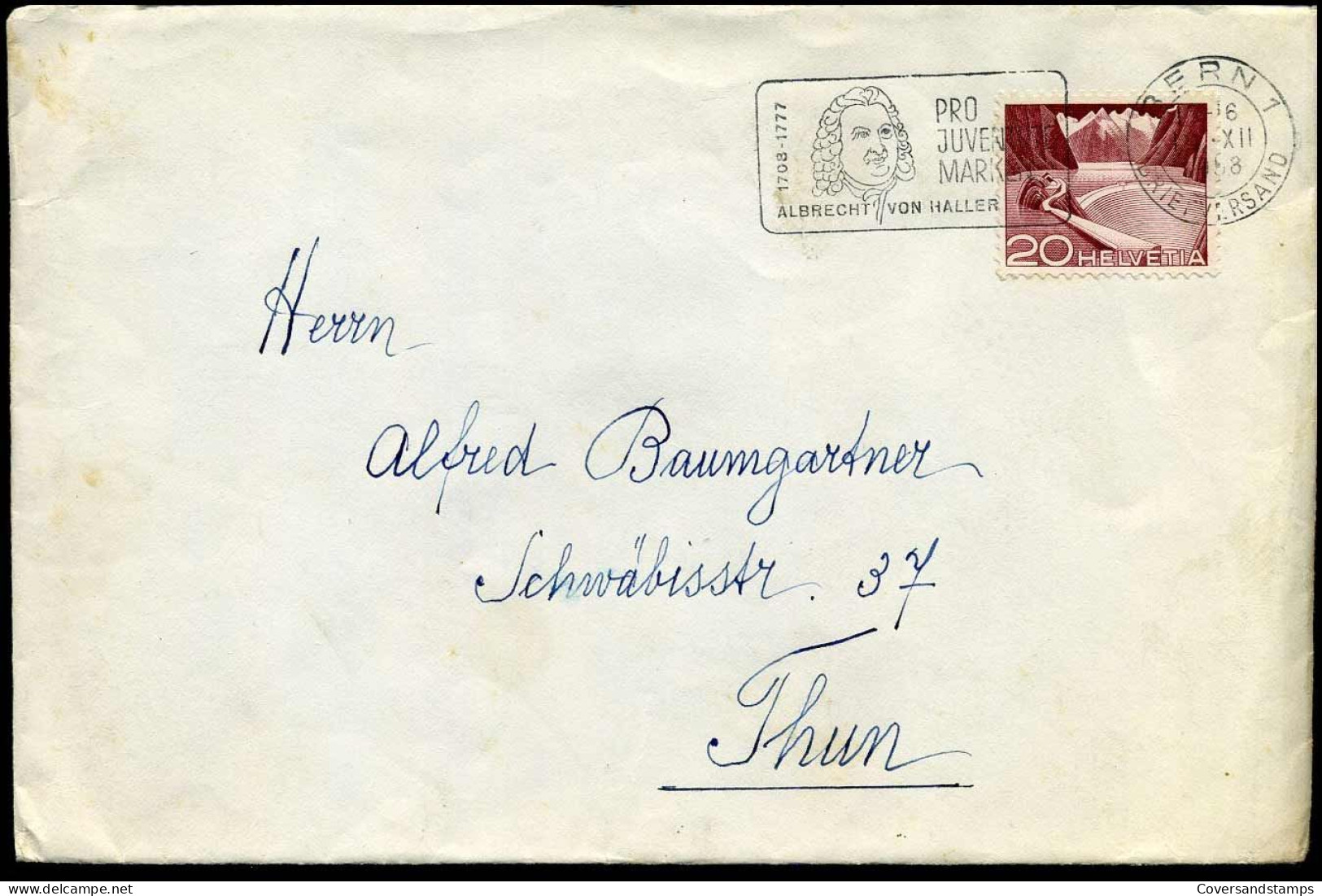 Cover To Thun - Lettres & Documents
