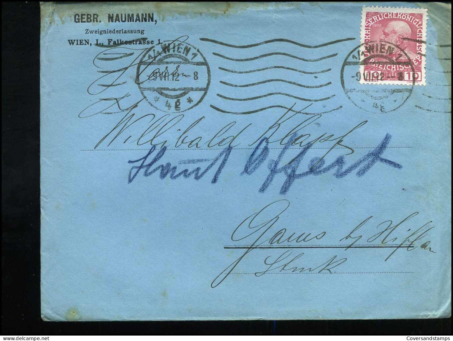 Cover To Gams - "Gebr. Naumann, Zweigniederlassung" - Covers & Documents