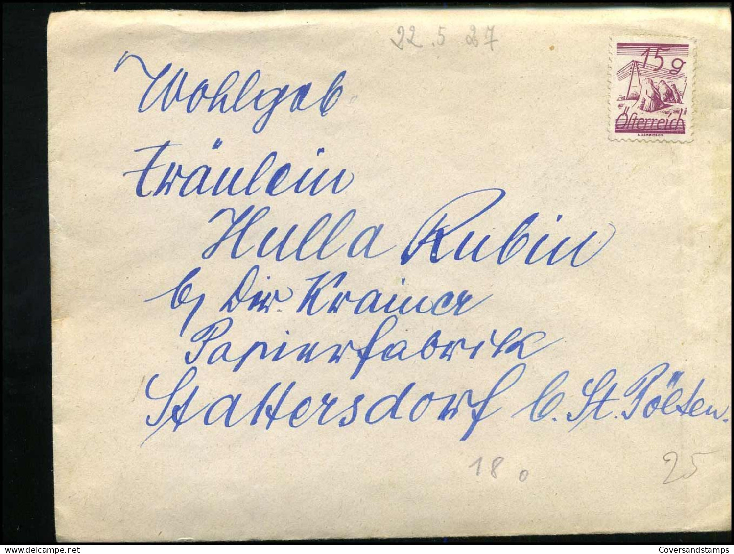 Cover To Stattersdorf - Lettres & Documents