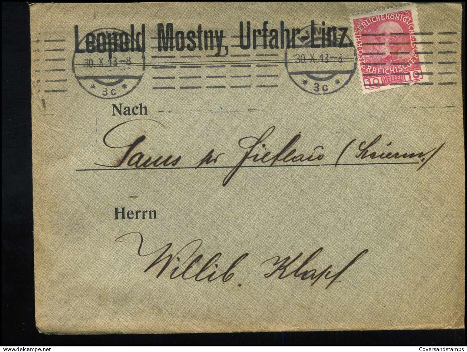 Cover To Gams - "Leopold Mostny, Urfahr-Linz" - Lettres & Documents