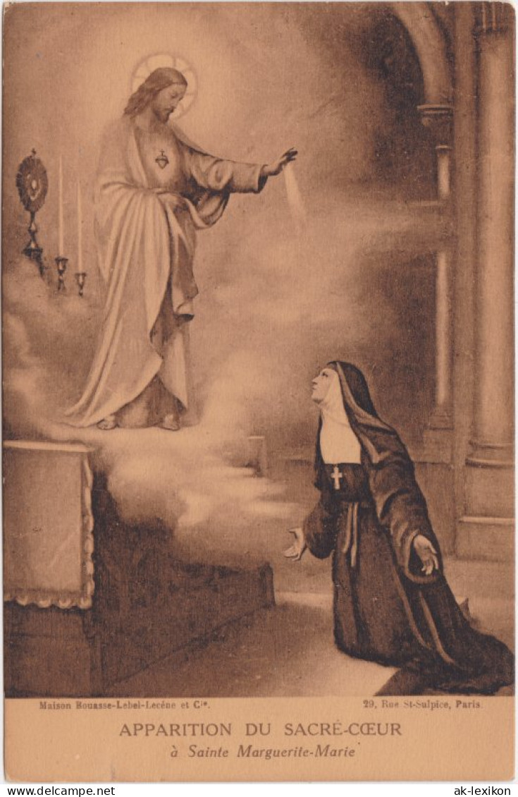 Ansichtskarte  Apparttion Du Sacré-cœr à Sainte Marguerite-Marie 1910 - Jésus