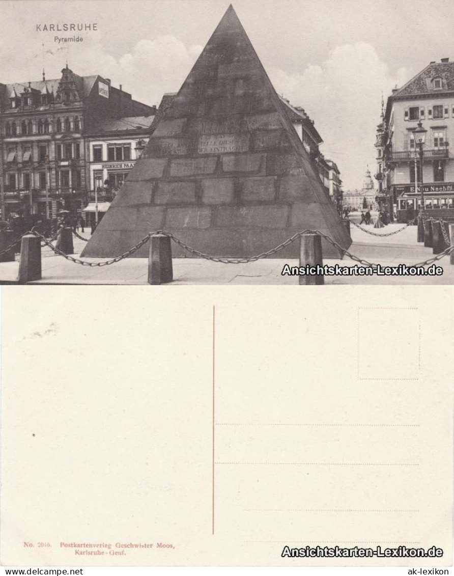 Ansichtskarte Karlsruhe Marktplatz, Pyramiede Und Geschäfte 1916  - Karlsruhe