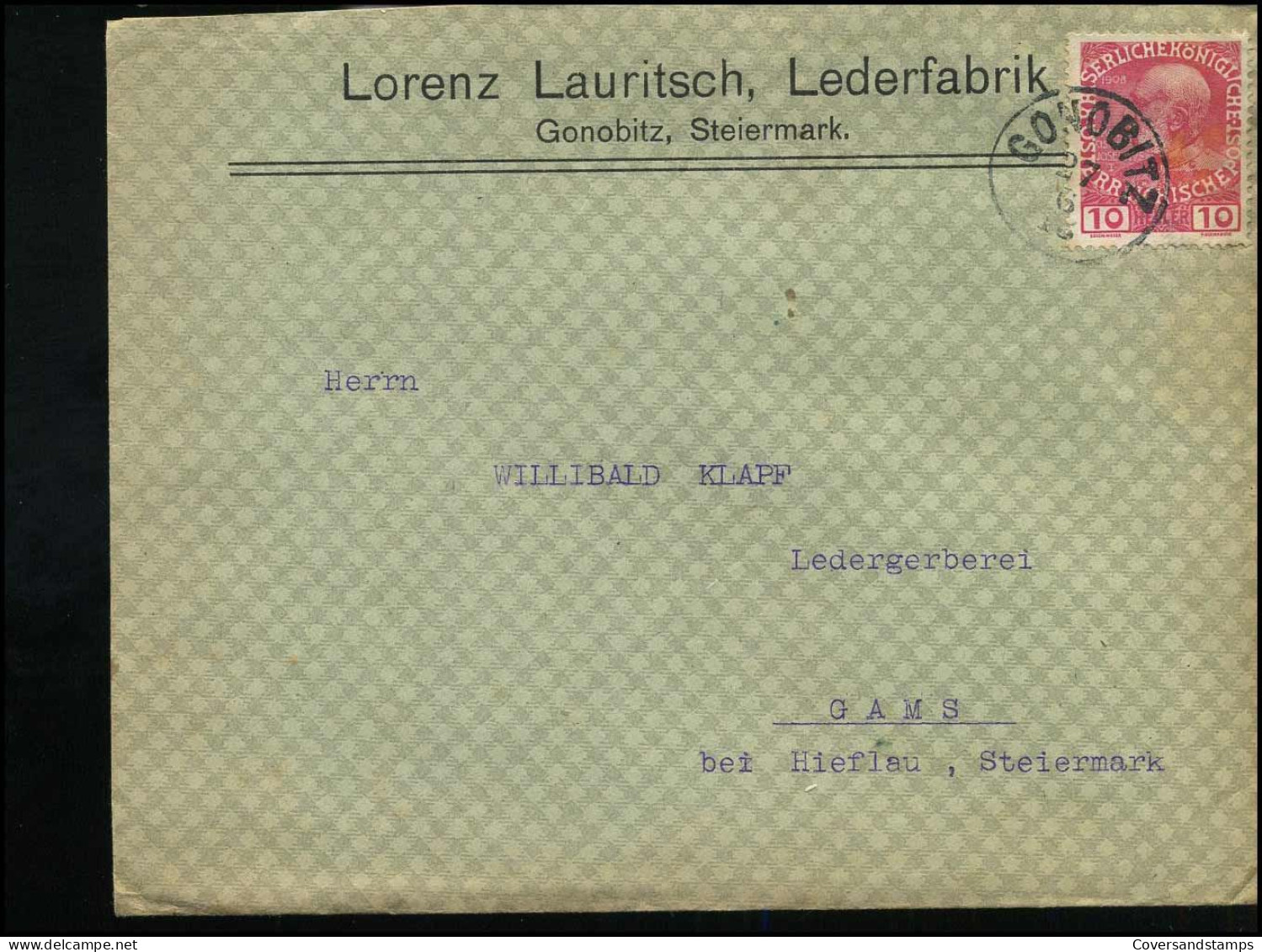 Cover To Gams - "Lorenz Lauritsch, Lederfabrik" - Lettres & Documents