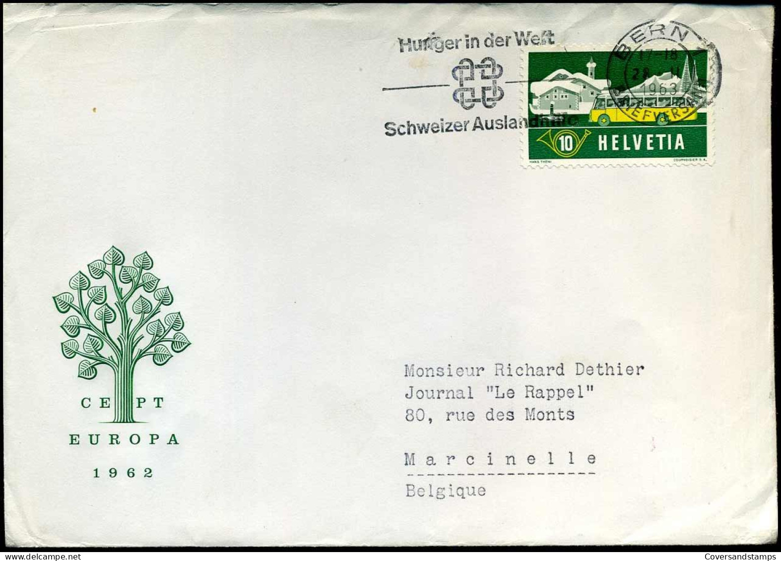 Cover To Marcinelle, Belgium - Lettres & Documents