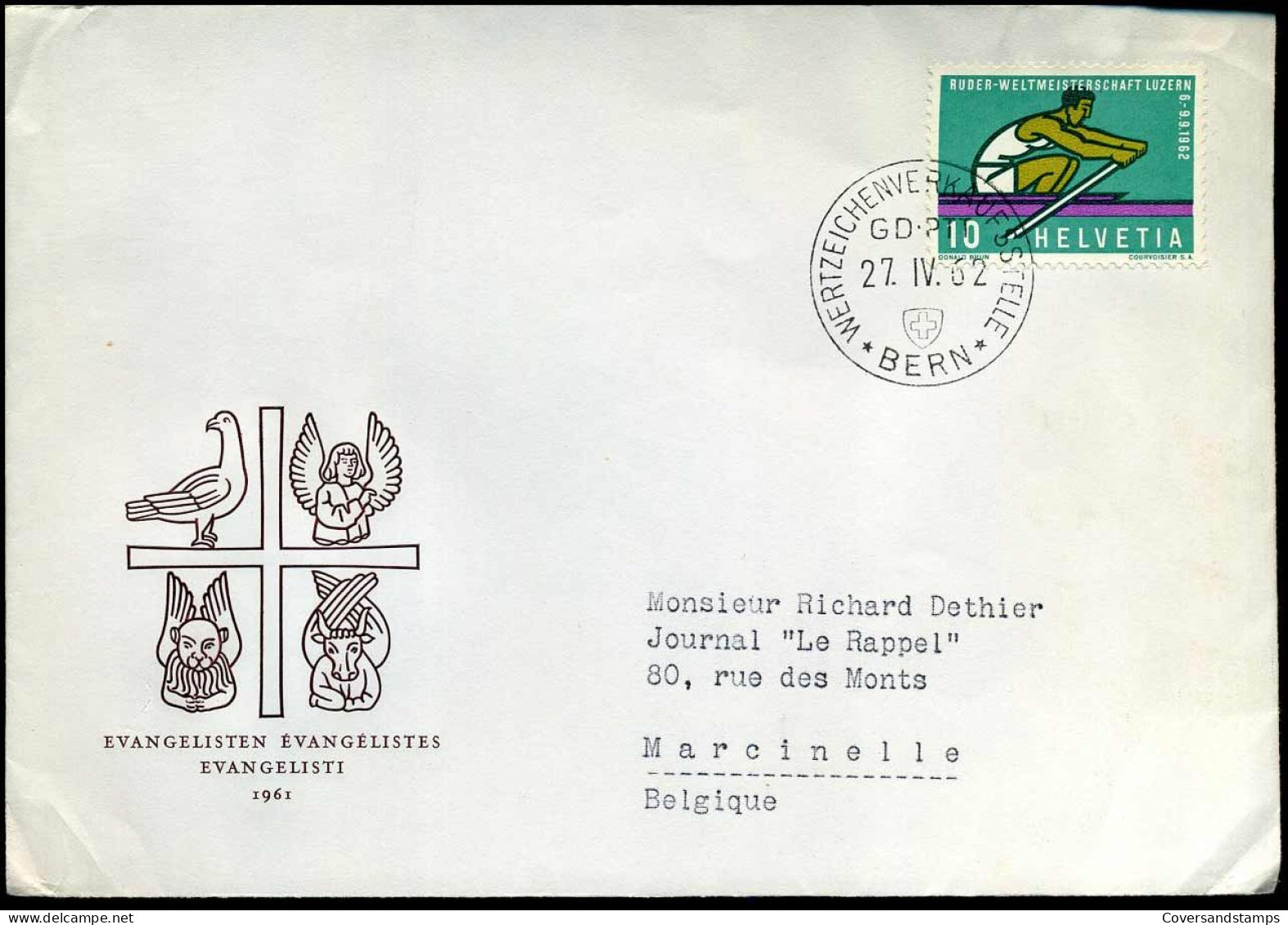 Cover To Marcinelle, Belgium - Lettres & Documents