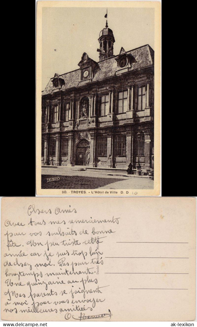Troyes L Hôtel De Ville Aube Ansictskarte CPA 1935 - Other & Unclassified